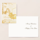 Elegant Merry Christmas Sant Claus Vintag Real Folienkarte (Anzeige)