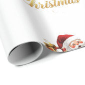 Elegant Merry Christmas Santa Claus Geschenkpapier (Rolleneckpunkt)