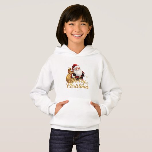 Elegant Merry Christmas Santa Claus Hoodie (Vorne ganz)