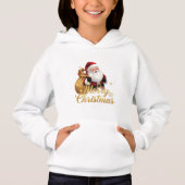 Elegant Merry Christmas Santa Claus Hoodie (Vorderseite)