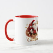 Elegant Merry Christmas Santa Claus Tasse (Links)
