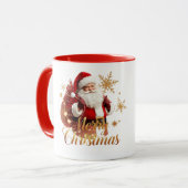 Elegant Merry Christmas Santa Claus Tasse (Vorderseite Links)