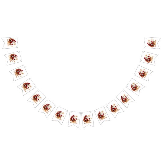 Elegant Merry Christmas Santa Claus Wimpelkette (Alle)