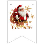 Elegant Merry Christmas Santa Claus Wimpelkette (Erste Fahne)