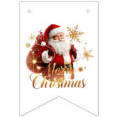 Elegant Merry Christmas Santa Claus Wimpelkette (Dritte Fahne)