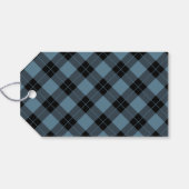 Elegant Merry Christmas Script Blue Kariert Holida Geschenkanhänger (Rückseite Horizontal)