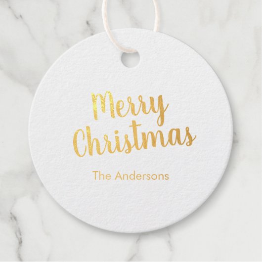 Elegant Merry Christmas Script Geschenkanhänger (Vorderseite)