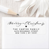 Elegant Merry Christmas Script Heart Return Addres (Insitu)