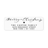 Elegant Merry Christmas Script Heart Return Addres (Vorne)