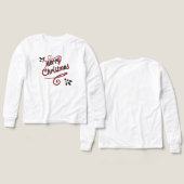 Elegant Merry Christmas Script Hoodie (Design Vorderseite & Rückseite)
