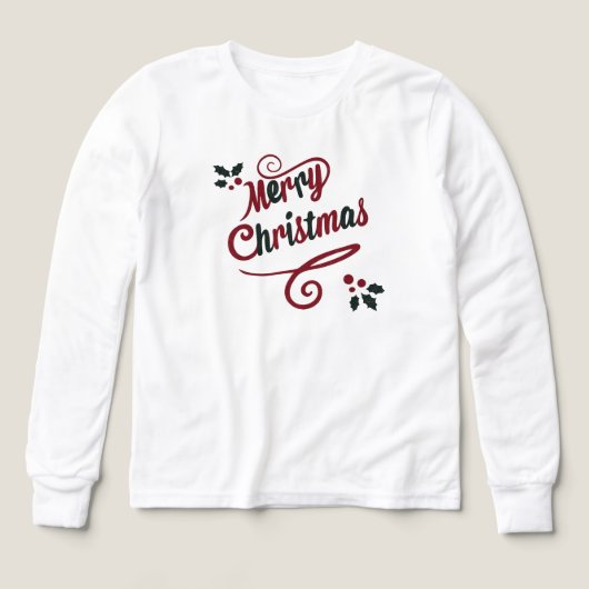 Elegant Merry Christmas Script Hoodie (Design Vorderseite)