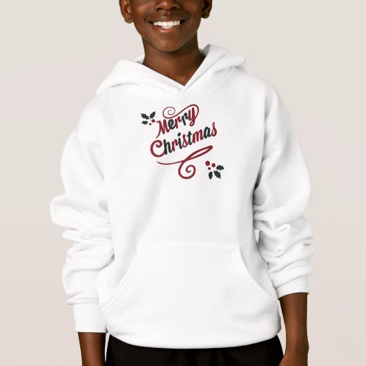 Elegant Merry Christmas Script Hoodie (Vorderseite)