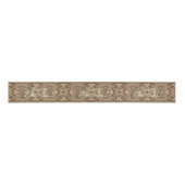 Elegant Merry Christmas Script Pattern Brown Ripsband (Vorderseite)