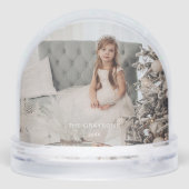 Elegant Merry Christmas Script Photo Snow Globe Schneekugeln (Rückseite)