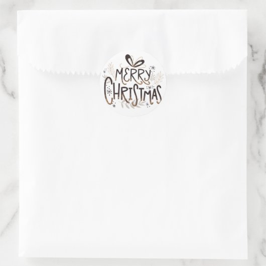 Elegant Merry Christmas Script Sticker (Tasche)