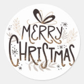 Elegant Merry Christmas Script Sticker (Vorderseite)