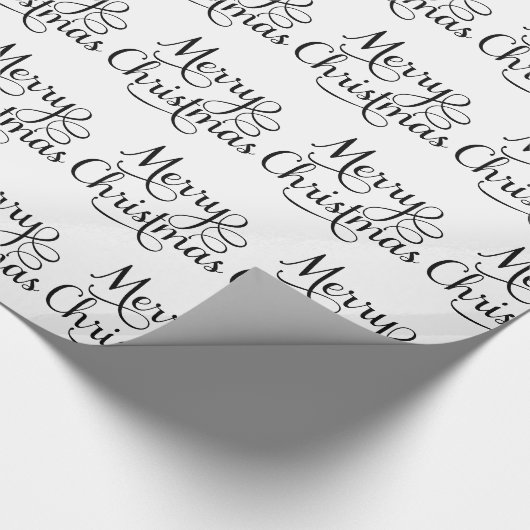 Elegant Merry Christmas Script Text Pattern Geschenkpapier (Ecke)