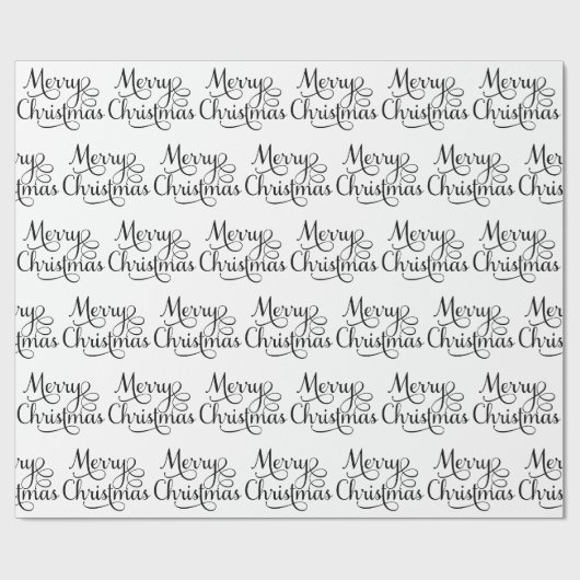 Elegant Merry Christmas Script Text Pattern Geschenkpapier (Flach)