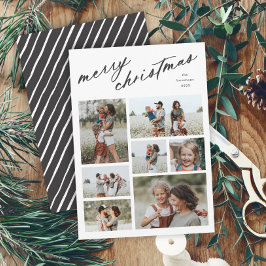 Elegant Merry Christmas Script Typografy 7 Foto Feiertagskarte