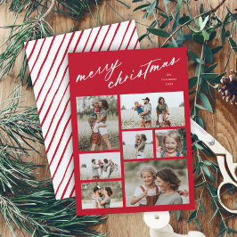 Elegant Merry Christmas Script Typografy 7 Foto Feiertagskarte
