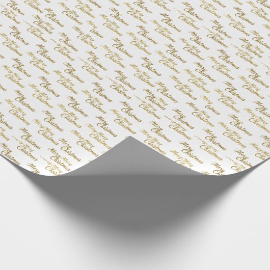 Elegant Merry Christmas Script Typography Geschenkpapier (Ecke)