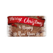 Elegant Merry Christmas Script White Snowflakes Adressaufkleber (Vorne)
