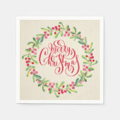 Elegant Merry Christmas Serviette (Vorderseite)