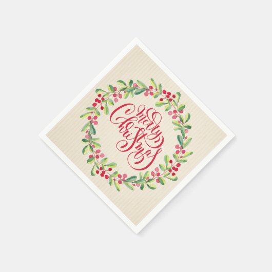 Elegant Merry Christmas Serviette (Ecke)