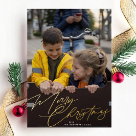 Elegant Merry Christmas | Splendor Foto Folien Feiertagskarte