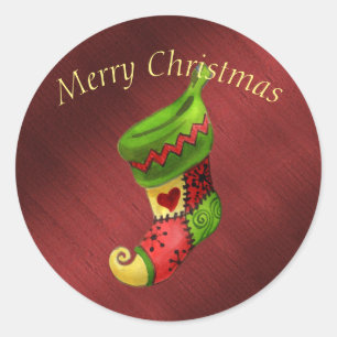 Elegant Merry Christmas Strumpf Sticker