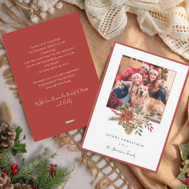 Elegant Merry Christmas Terracotta Foto Feiertagskarte