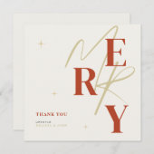 Elegant Merry Christmas Thank You Card Dankeskarte (Vorne/Hinten)