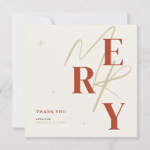 Elegant Merry Christmas Thank You Card Dankeskarte (Vorderseite)