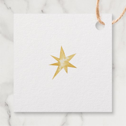 Elegant Merry Christmas Tree Family Geschenkanhänger (Rückseite)