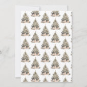 Elegant Merry Christmas Tree Gold Minimalistisch Einladung (Rückseite)