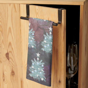 Elegant Merry Christmas Tree Kitchen Handtuch