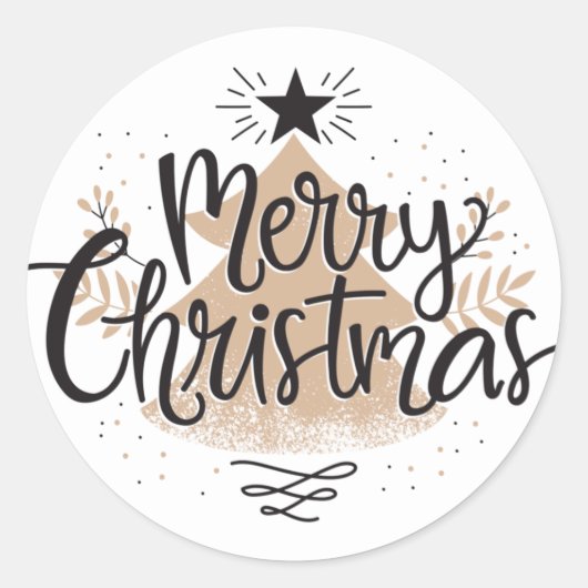 Elegant Merry Christmas Tree Script Sticker (Vorderseite)