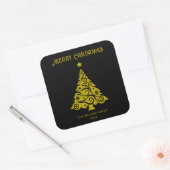Elegant Merry Christmas Tree Stickers Black (Umschlag)