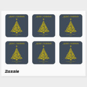 Elegant Merry Christmas Tree Stickers Dark Gray (Blatt)