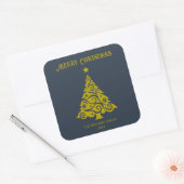 Elegant Merry Christmas Tree Stickers Dark Gray (Umschlag)