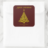 Elegant Merry Christmas Tree Stickers Maroon Red (Tasche)
