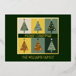 Elegant Merry Christmas Trees Custom Folien Feiertagskarte