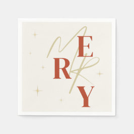 Elegant Merry Christmas Typography Serviette