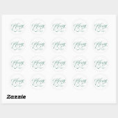 Elegant Merry Green Calligraphy Script Holiday Runder Aufkleber (Blatt)