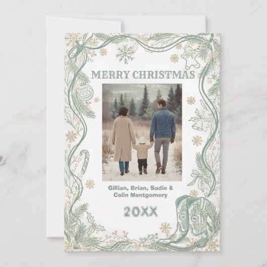 Elegant Merry Holiday Photo Card Feiertagskarte (Vorderseite)
