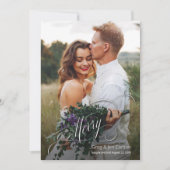 Elegant Merry Script Weihnachts-Foto Feiertagskarte (Vorderseite)