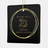 Elegant Merry und helle Familie Name Weihnachten Keramikornament (Links)