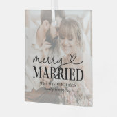 Elegant Merry Verheiratet Couple Christmas Ornament Aus Glas (Vorderseite links)