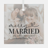 Elegant Merry Verheiratet Couple Christmas Ornament Aus Glas (Vorderseite)