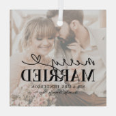 Elegant Merry Verheiratet Couple Christmas Ornament Aus Glas (Rückseite)
